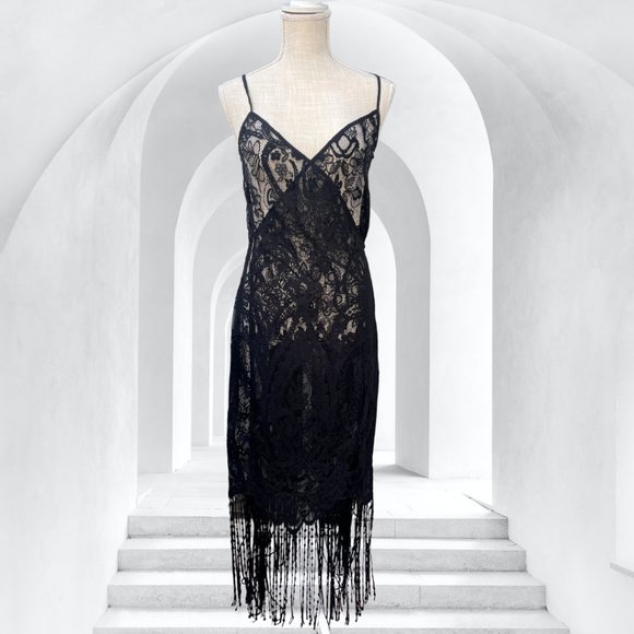 NA-KD Dresses & Skirts - NA-KD Black Fringe Dress